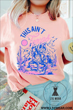Pink this aint texas western cowgirl graphic t shirt - pink / 2xl / 62% polyester + 32% cotton + 6% elastane - graphic