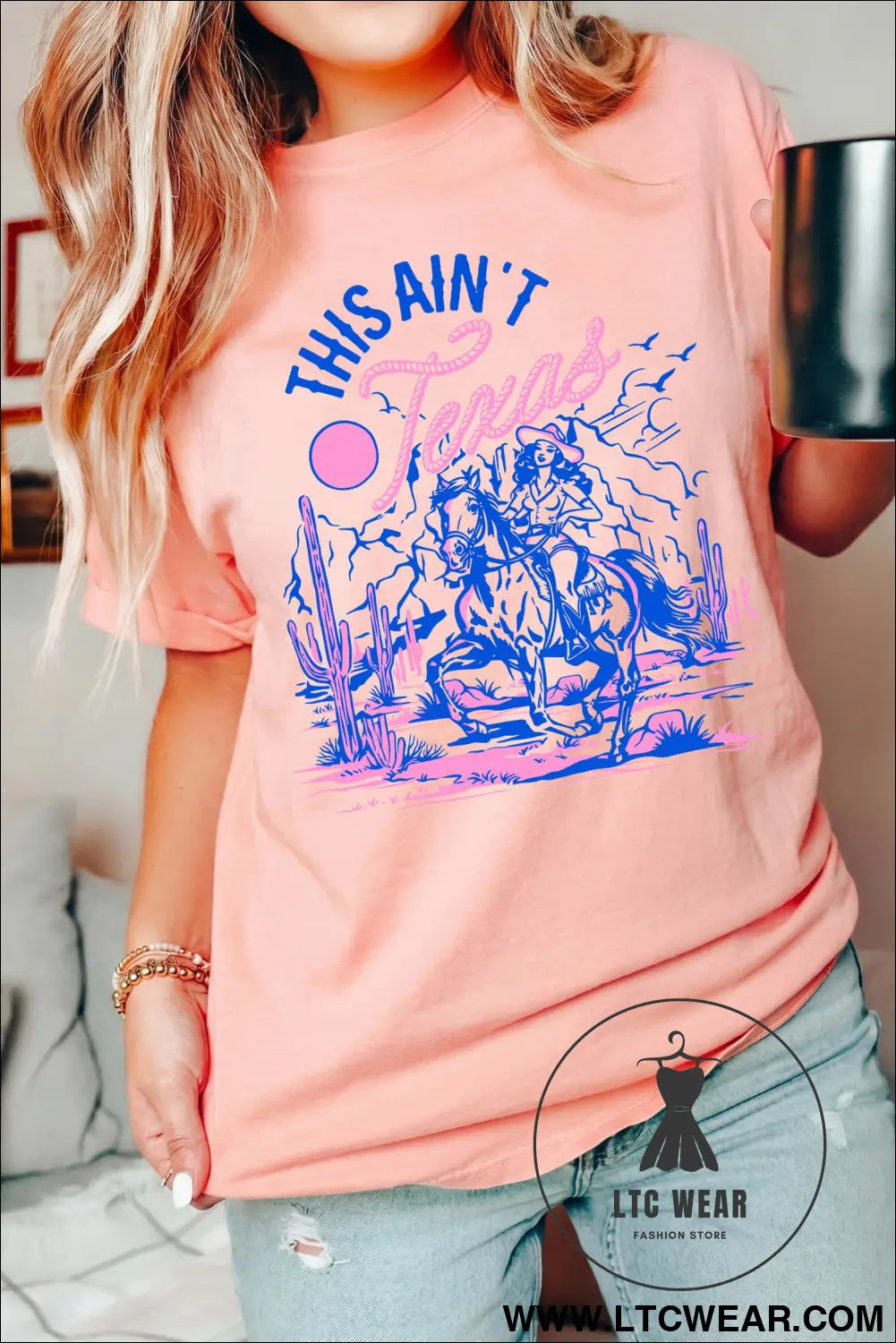 Pink this aint texas western cowgirl graphic t shirt - graphic tees