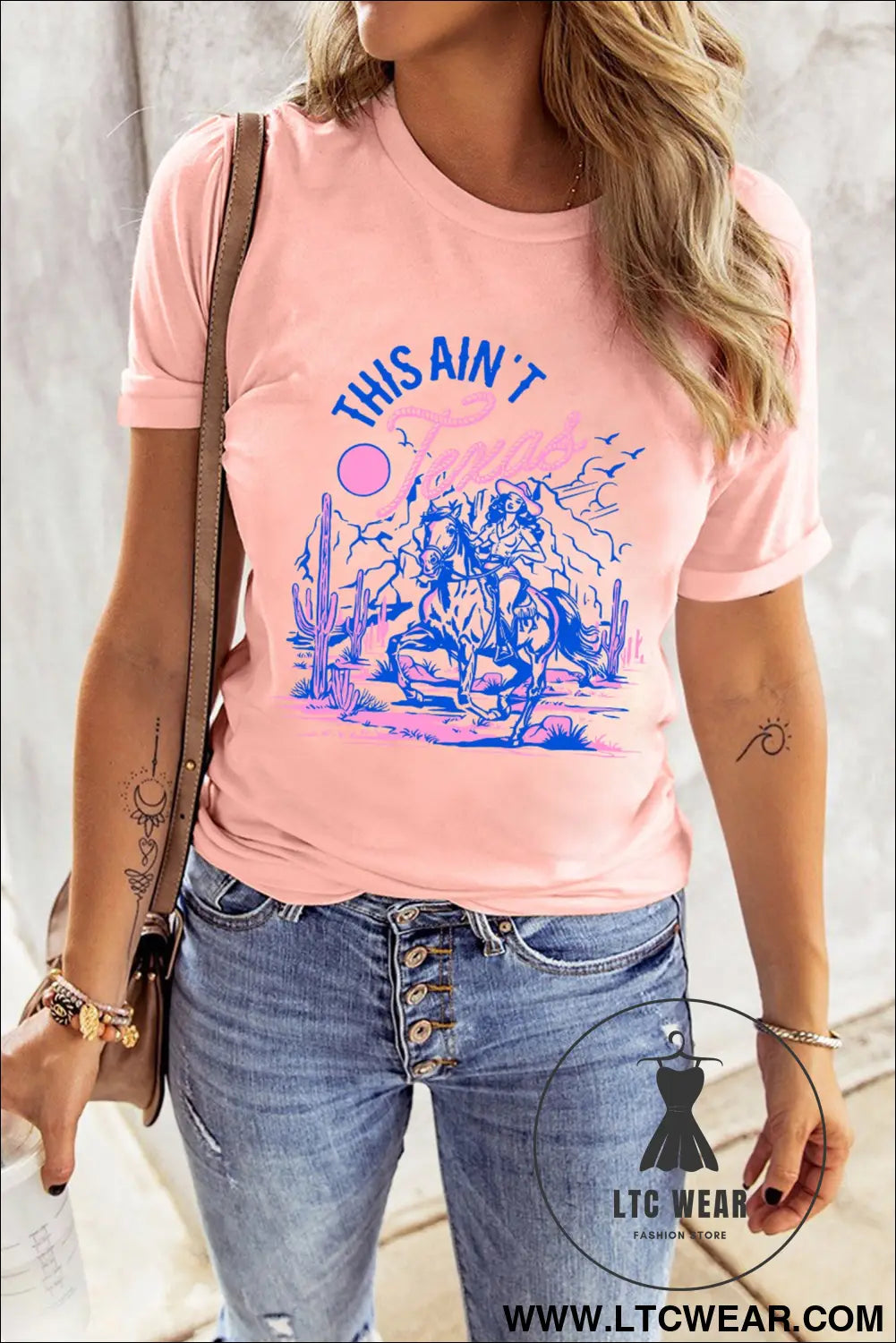 Pink this aint texas western cowgirl graphic t shirt - graphic tees