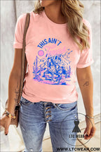 Pink this aint texas western cowgirl graphic t shirt - graphic tees