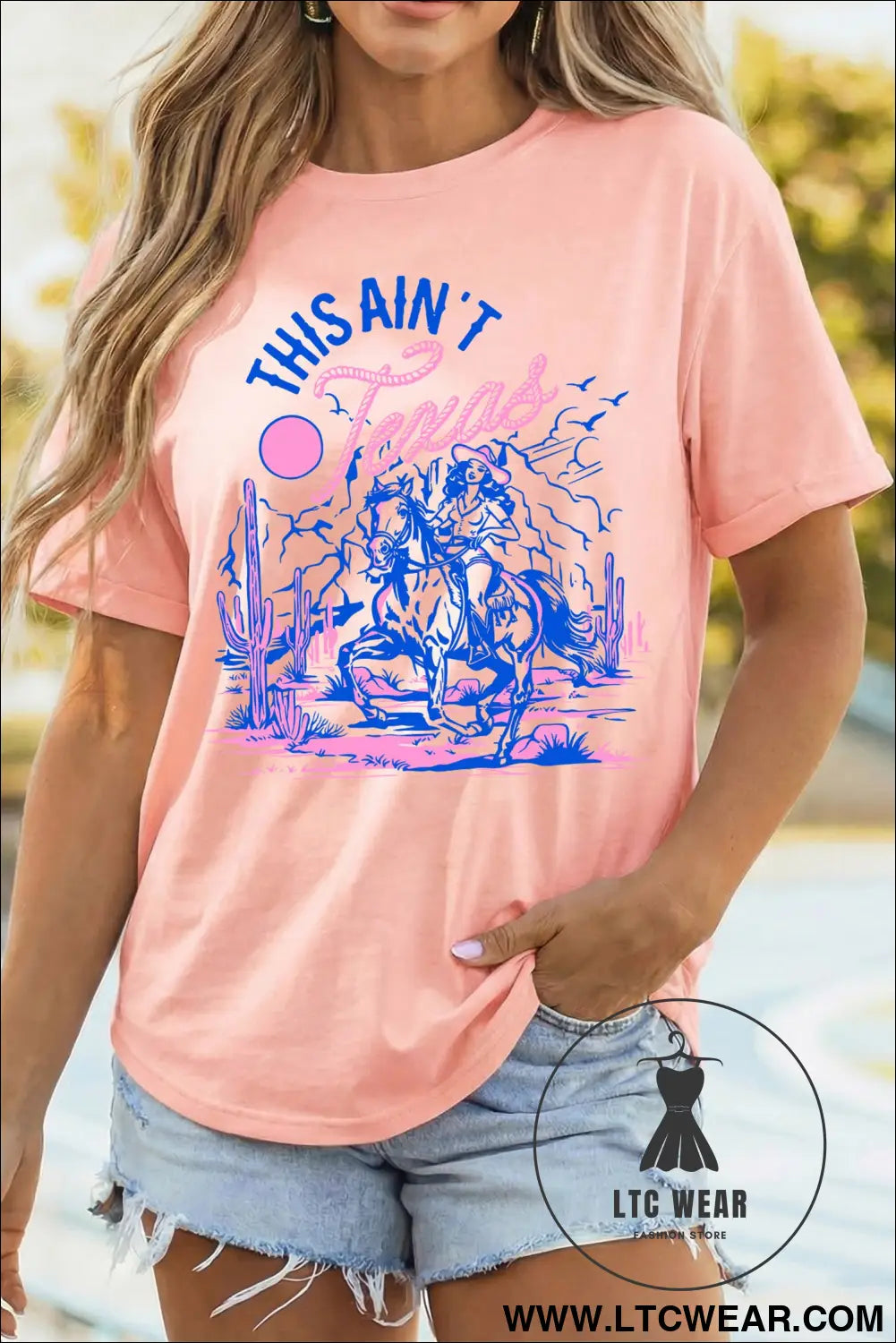 Pink this aint texas western cowgirl graphic t shirt - graphic tees
