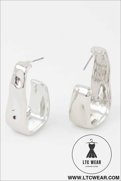 Plated Open Cuff Earrings