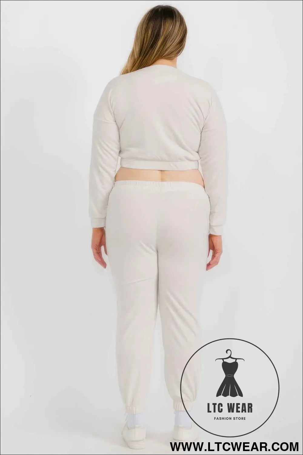 Plus Size French Terry Pullover & Joggers Set
