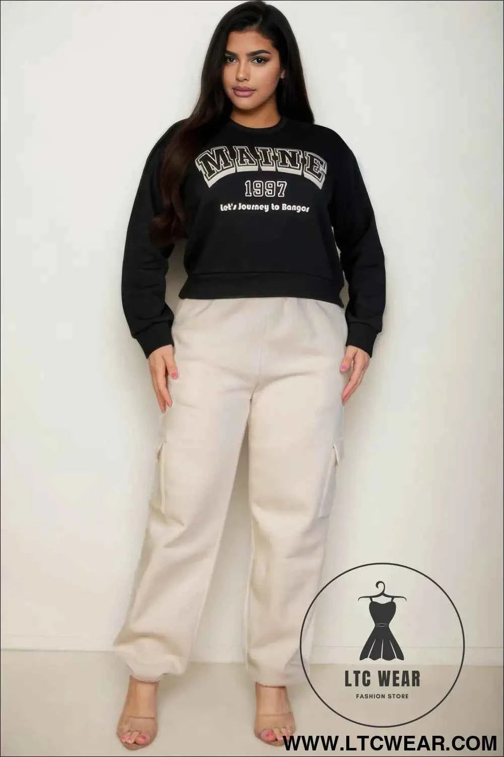 Plus Size Graphic Drop Shoulder Sweatshirt