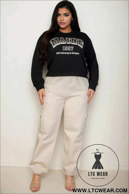 Plus Size Graphic Drop Shoulder Sweatshirt