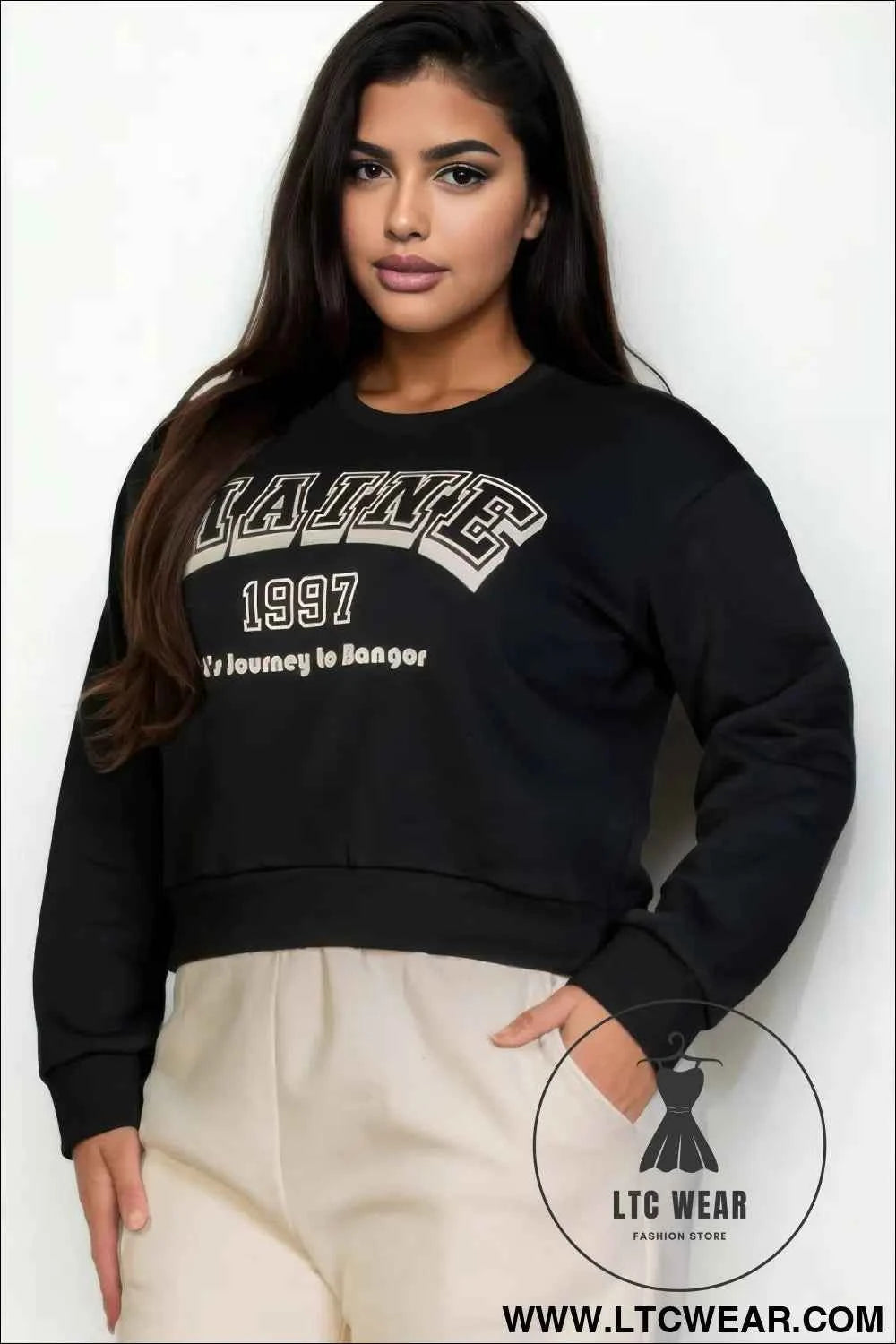 Plus Size Graphic Drop Shoulder Sweatshirt
