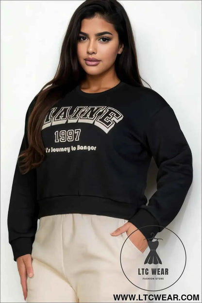 Plus Size Graphic Drop Shoulder Sweatshirt