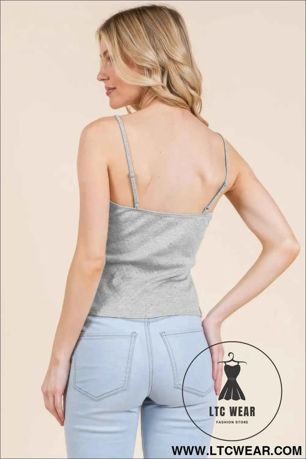 Pointelle W/lace Detail Cami Top
