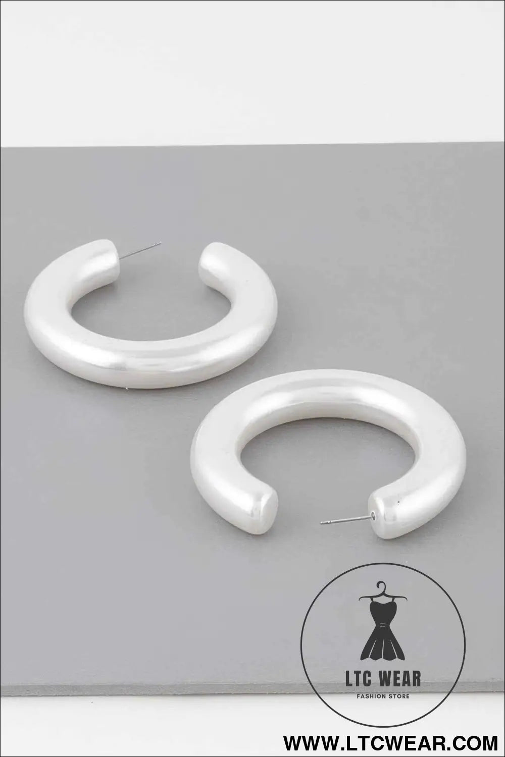 Polished Cream Hoop Earrings