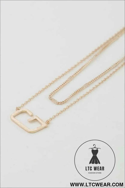 Polished G Pendant Chain Necklace