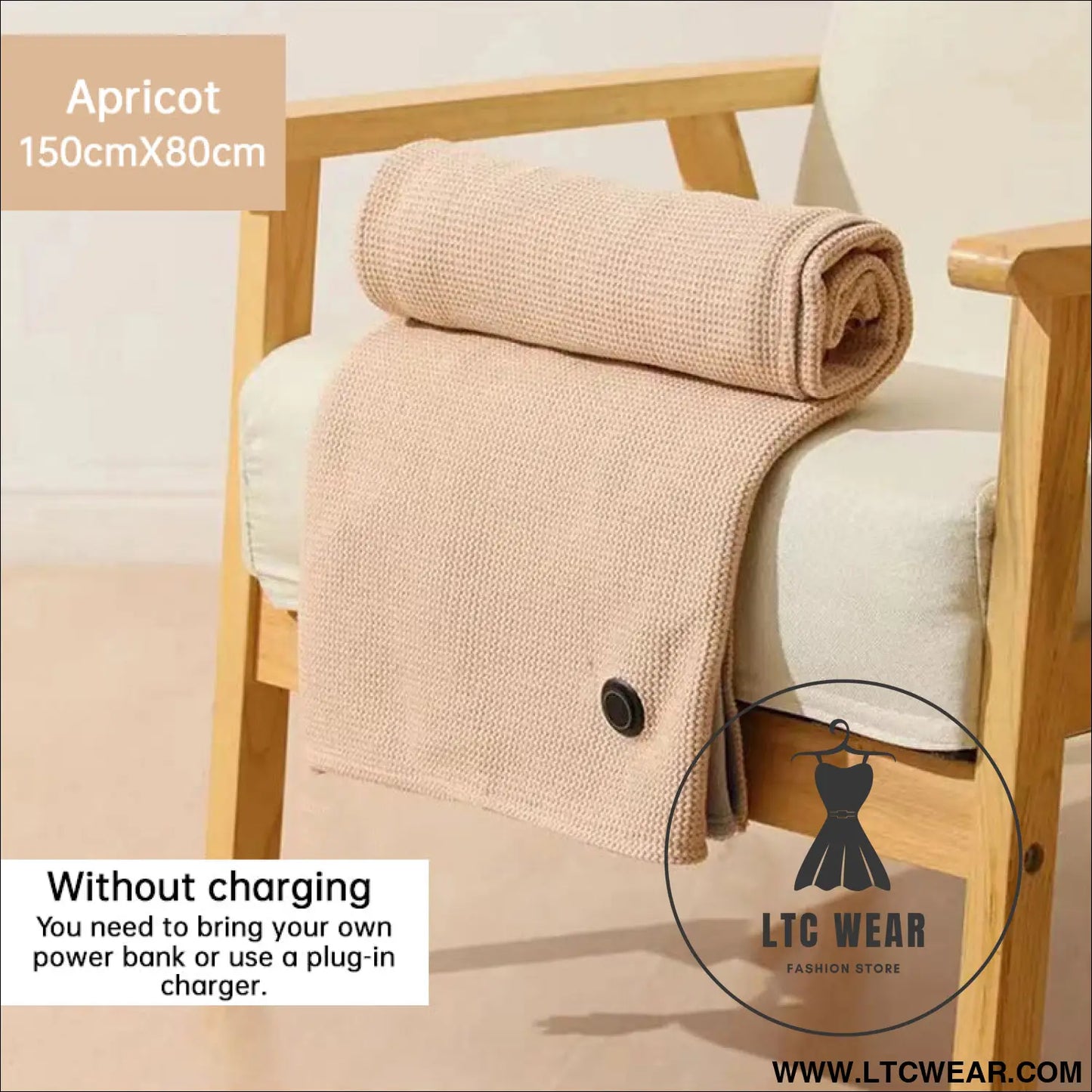 Portable usb electric blanket with 3 heat settings machine washable design. Ideal for home office or travel use. - white