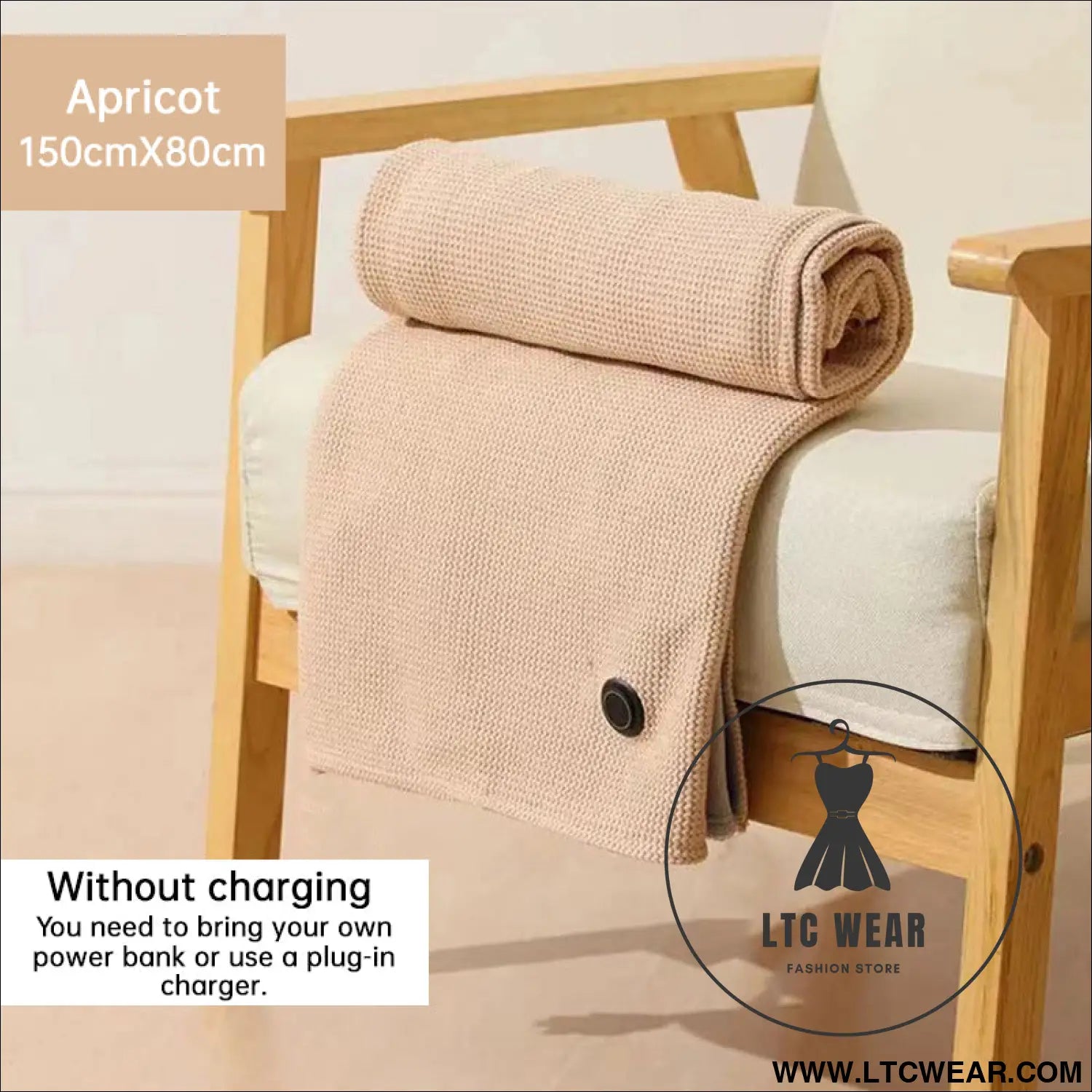 Portable usb electric blanket with 3 heat settings machine washable design. Ideal for home office or travel use. - white