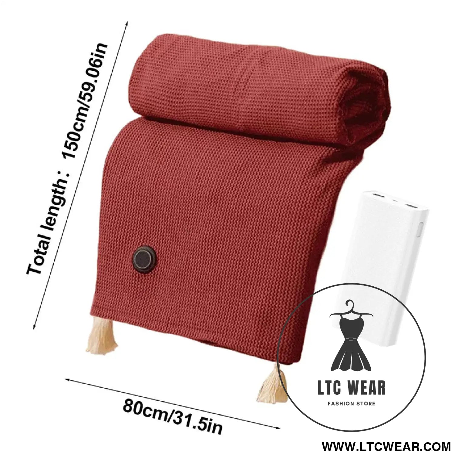 Portable usb electric blanket with 3 heat settings machine washable design. Ideal for home office or travel use. - red