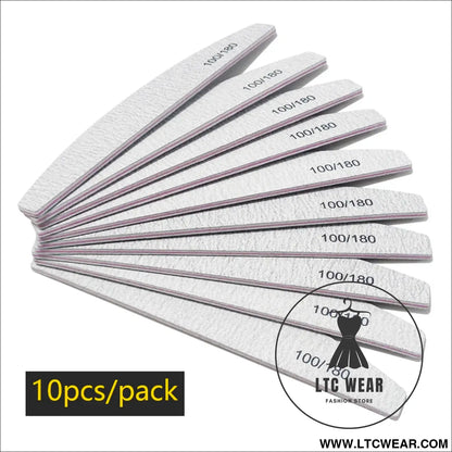 Precision Half Moon Nail File Buffer - 100/180 Grit - L.T.C Wear Online Fashion Store