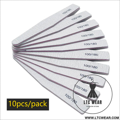 Precision Half Moon Nail File Buffer - 100/180 Grit - L.T.C Wear Online Fashion Store