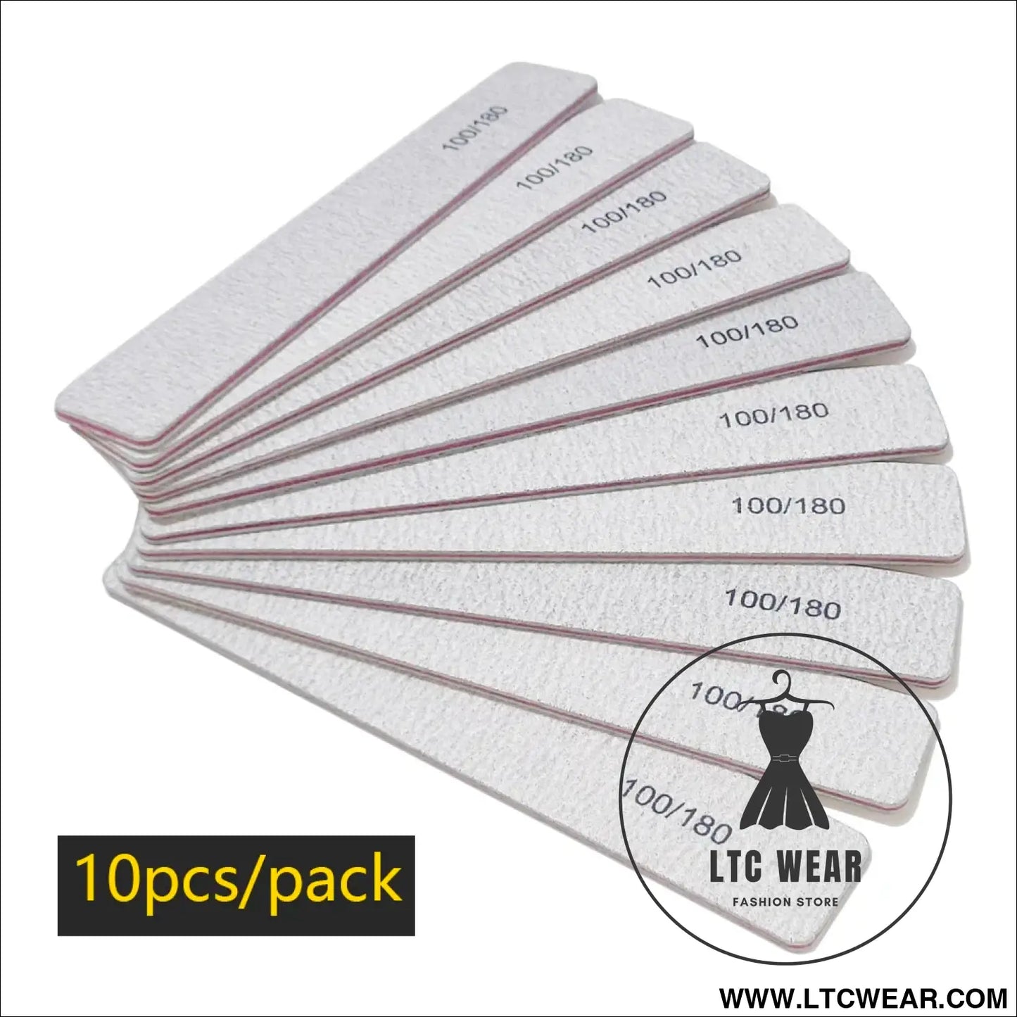Precision Half Moon Nail File Buffer - 100/180 Grit - L.T.C Wear Online Fashion Store