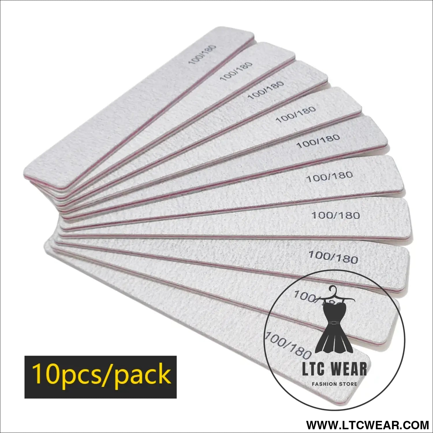 Precision Half Moon Nail File Buffer - 100/180 Grit - L.T.C Wear Online Fashion Store