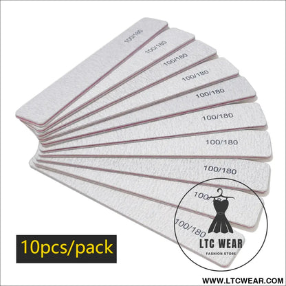 Precision Half Moon Nail File Buffer - 100/180 Grit - L.T.C Wear Online Fashion Store