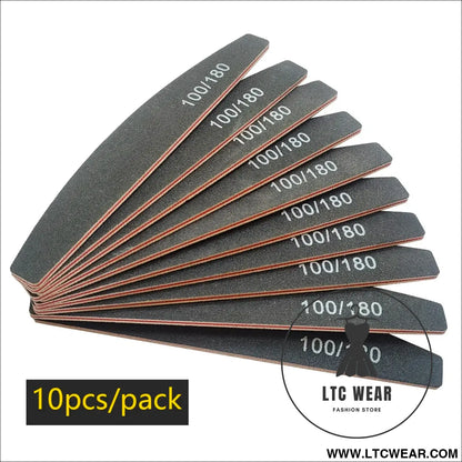 Precision Half Moon Nail File Buffer - 100/180 Grit - L.T.C Wear Online Fashion Store