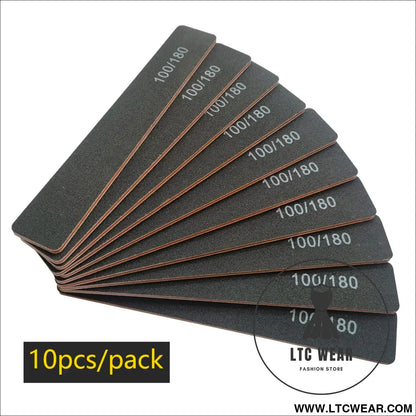 Precision Half Moon Nail File Buffer - 100/180 Grit - L.T.C Wear Online Fashion Store