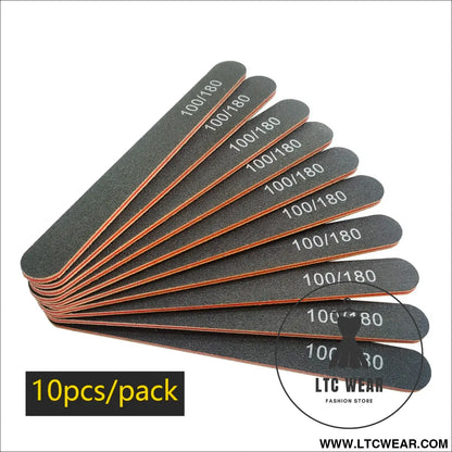 Precision Half Moon Nail File Buffer - 100/180 Grit - L.T.C Wear Online Fashion Store