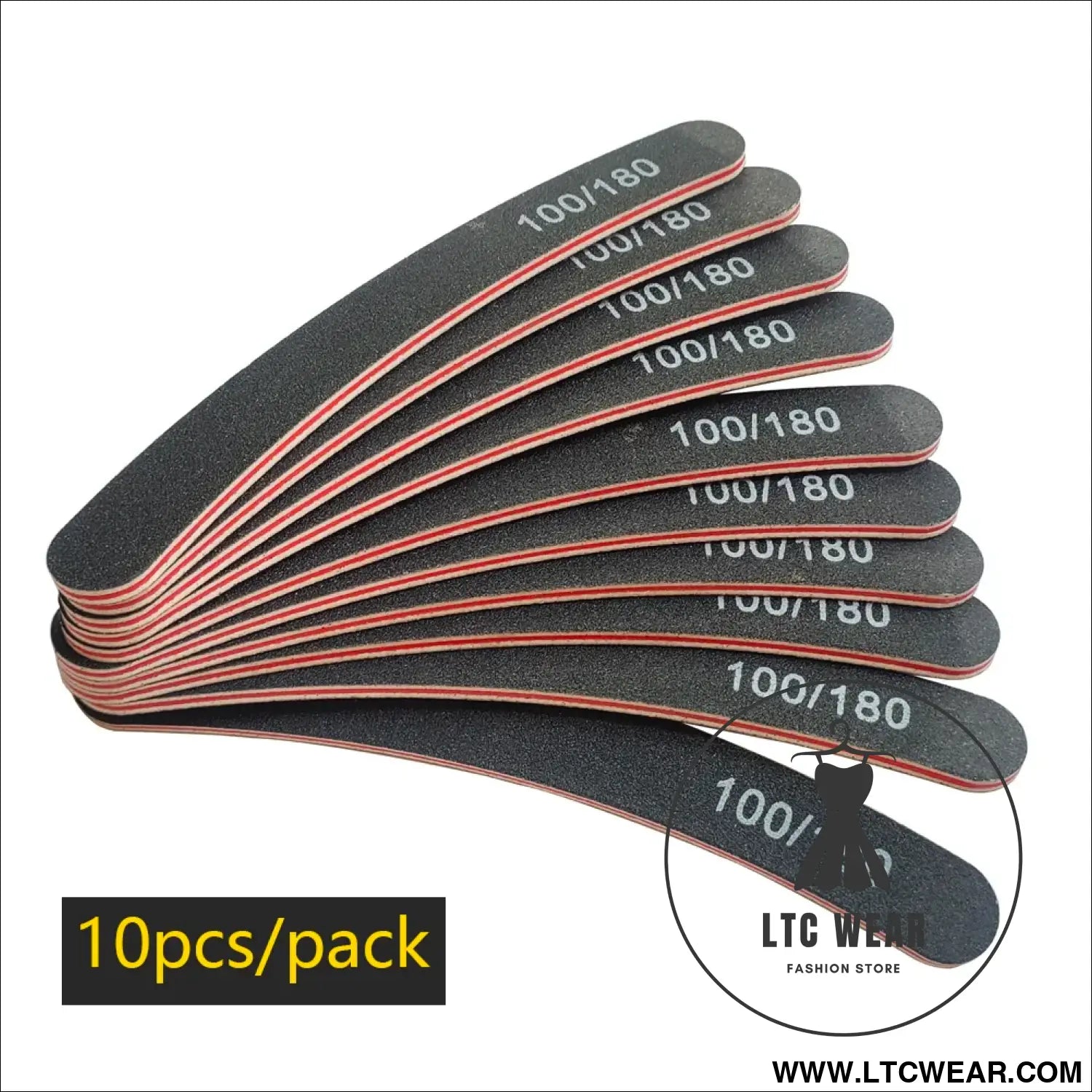 Precision Half Moon Nail File Buffer - 100/180 Grit - L.T.C Wear Online Fashion Store