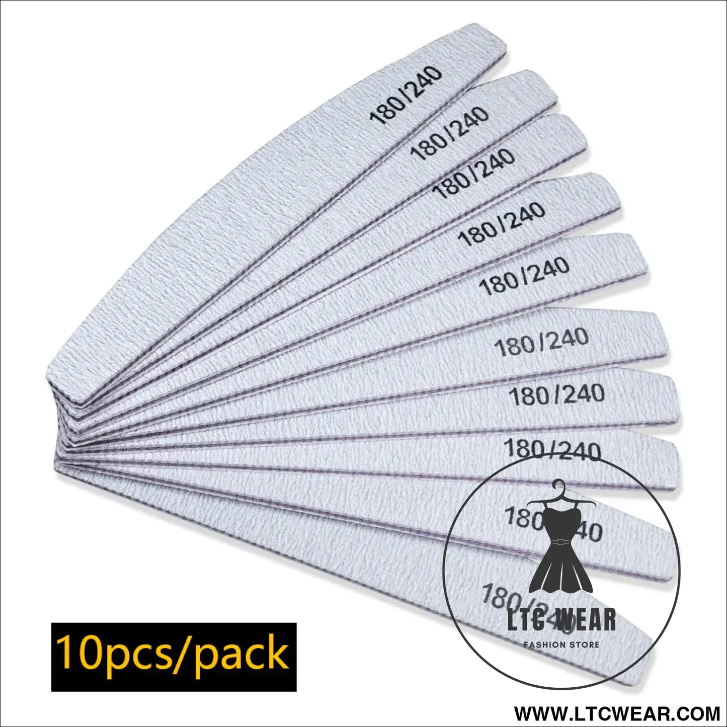 Precision Half Moon Nail File Buffer - 100/180 Grit - L.T.C Wear Online Fashion Store