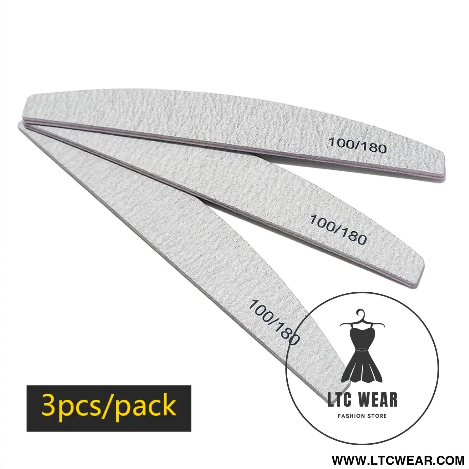 Precision Half Moon Nail File Buffer - 100/180 Grit - L.T.C Wear Online Fashion Store