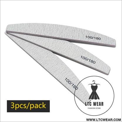 Precision Half Moon Nail File Buffer - 100/180 Grit - L.T.C Wear Online Fashion Store