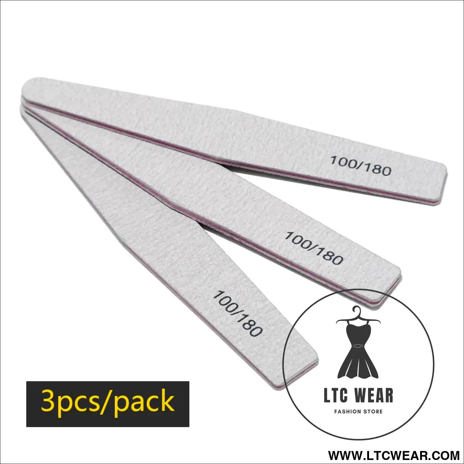 Precision Half Moon Nail File Buffer - 100/180 Grit - L.T.C Wear Online Fashion Store