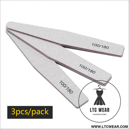 Precision Half Moon Nail File Buffer - 100/180 Grit - L.T.C Wear Online Fashion Store