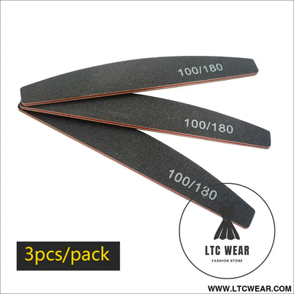 Precision Half Moon Nail File Buffer - 100/180 Grit - L.T.C Wear Online Fashion Store
