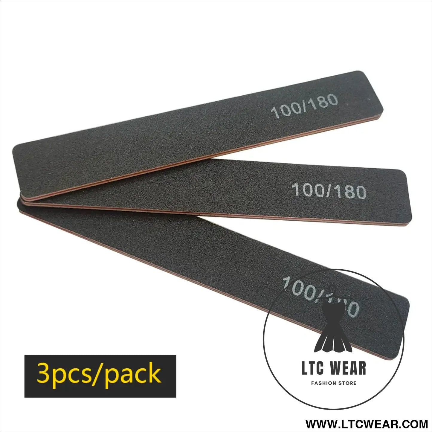 Precision Half Moon Nail File Buffer - 100/180 Grit - L.T.C Wear Online Fashion Store