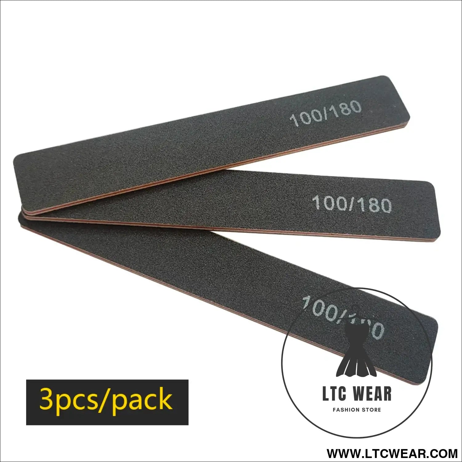 Precision Half Moon Nail File Buffer - 100/180 Grit - L.T.C Wear Online Fashion Store