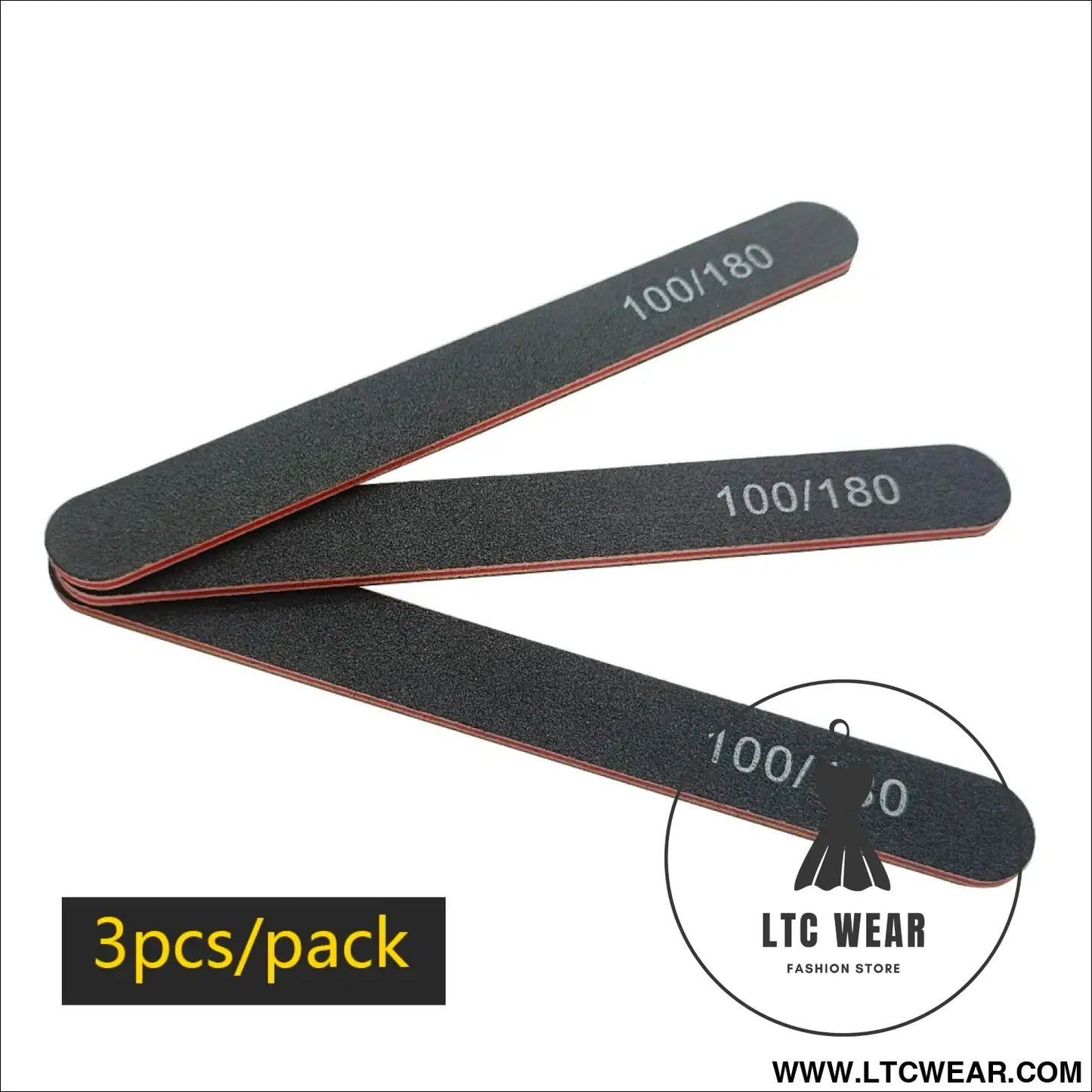 Precision Half Moon Nail File Buffer - 100/180 Grit - L.T.C Wear Online Fashion Store