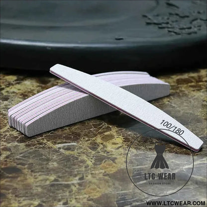 Precision Half Moon Nail File Buffer - 100/180 Grit