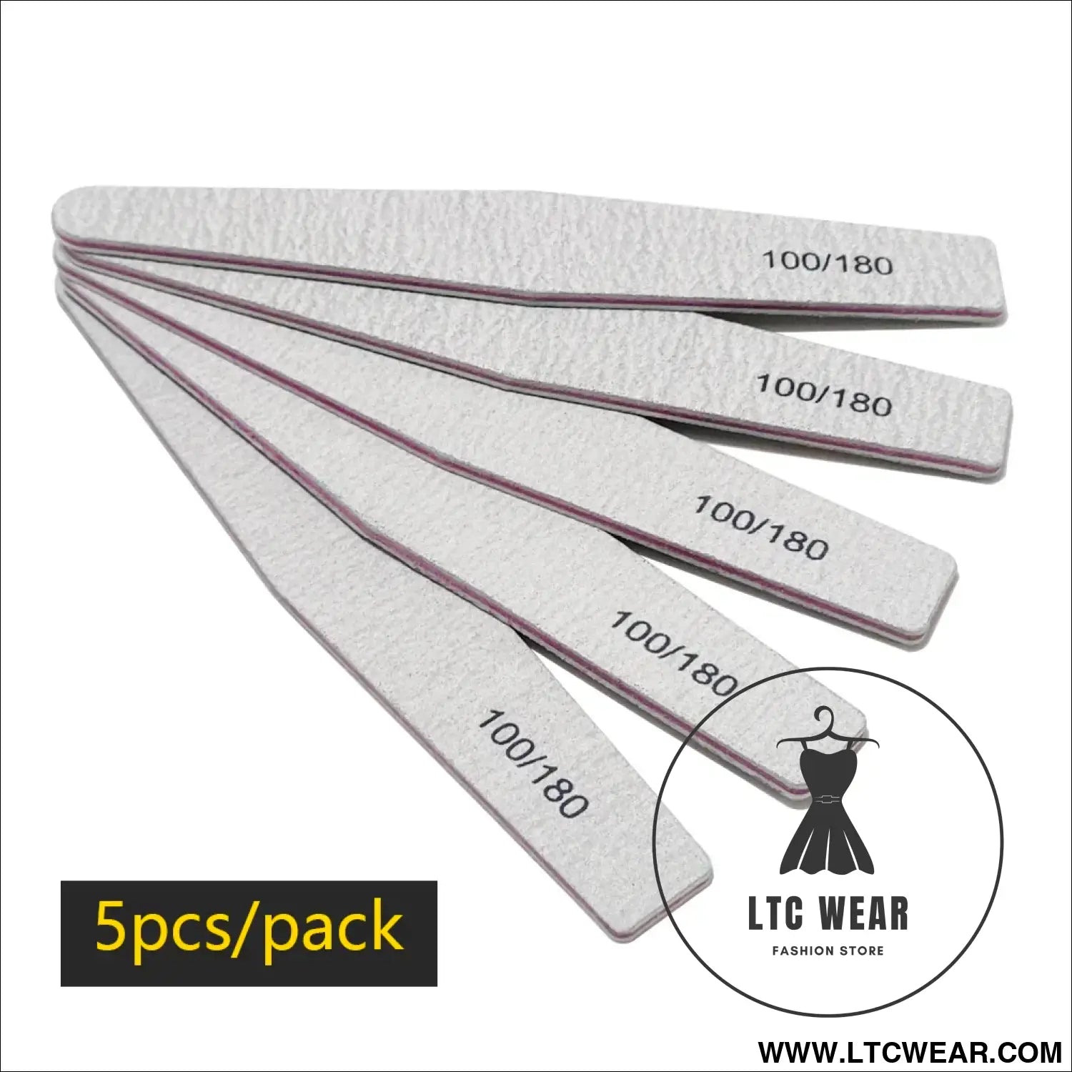 Precision Half Moon Nail File Buffer - 100/180 Grit - L.T.C Wear Online Fashion Store