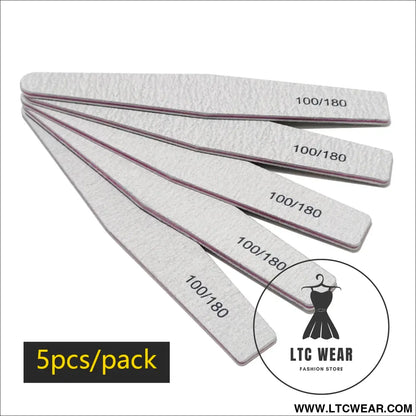 Precision Half Moon Nail File Buffer - 100/180 Grit - L.T.C Wear Online Fashion Store