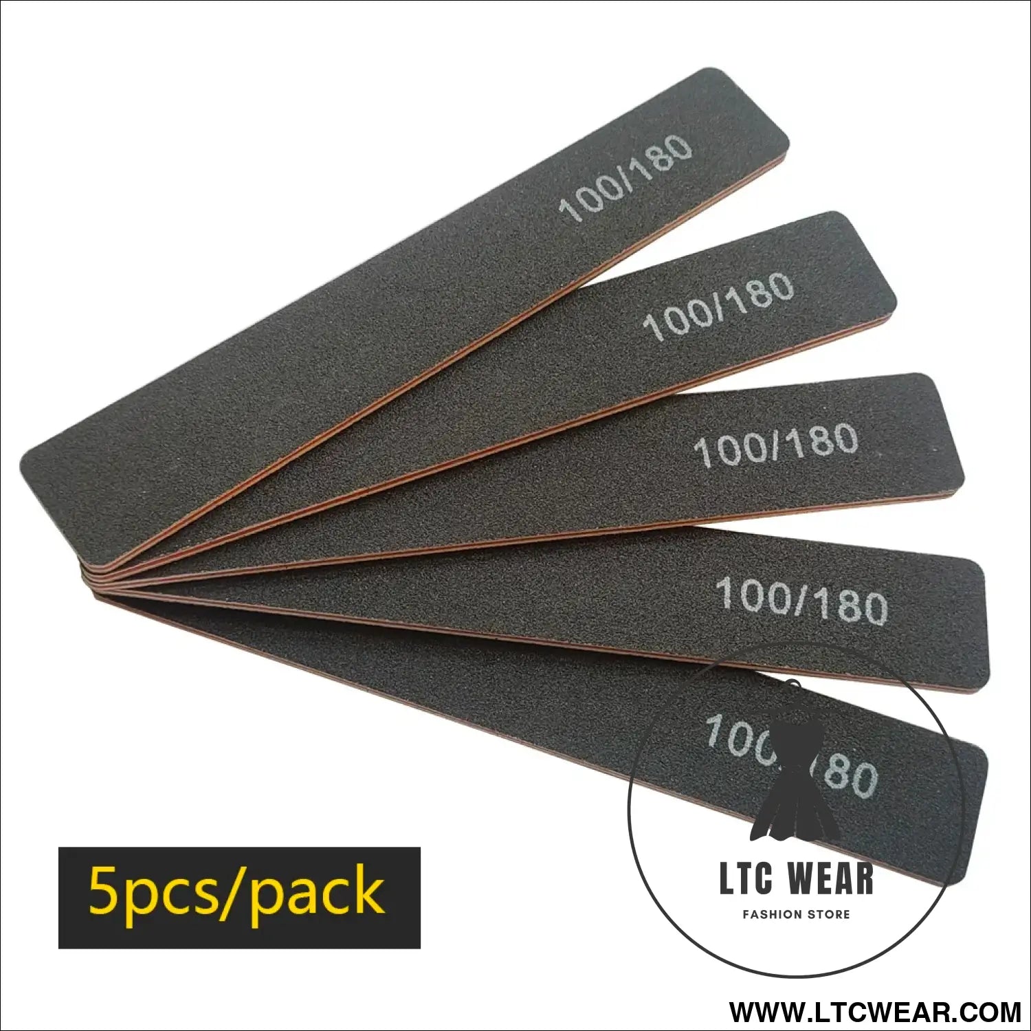 Precision Half Moon Nail File Buffer - 100/180 Grit - L.T.C Wear Online Fashion Store