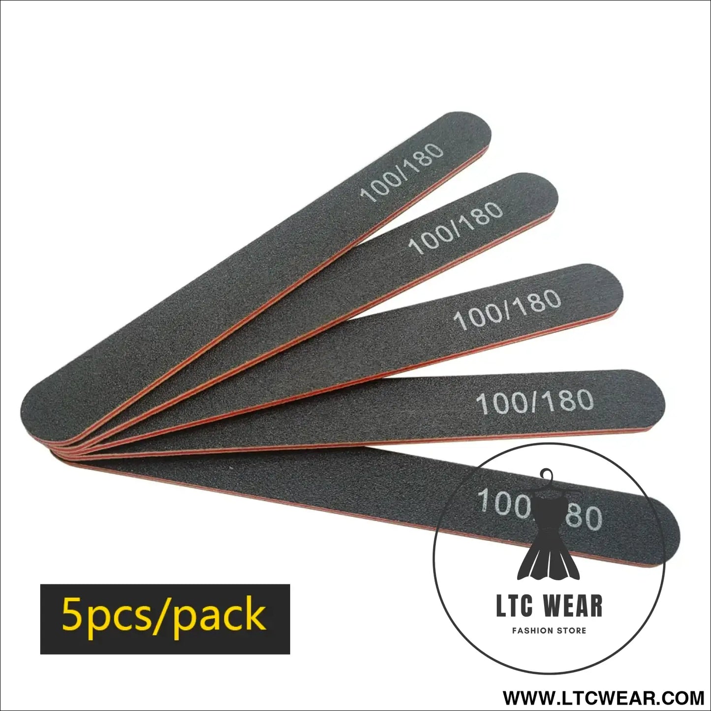 Precision Half Moon Nail File Buffer - 100/180 Grit - L.T.C Wear Online Fashion Store