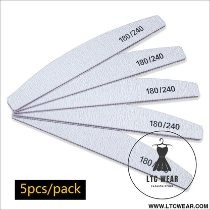 Precision Half Moon Nail File Buffer - 100/180 Grit - L.T.C Wear Online Fashion Store