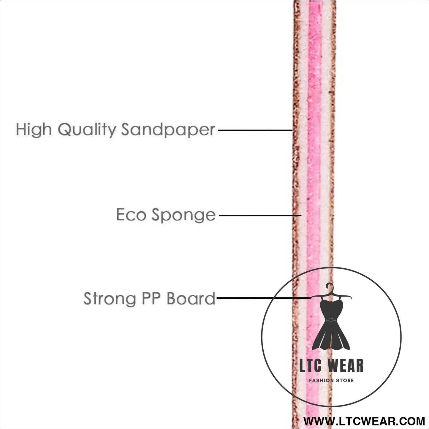 Precision Half Moon Nail File Buffer - 100/180 Grit