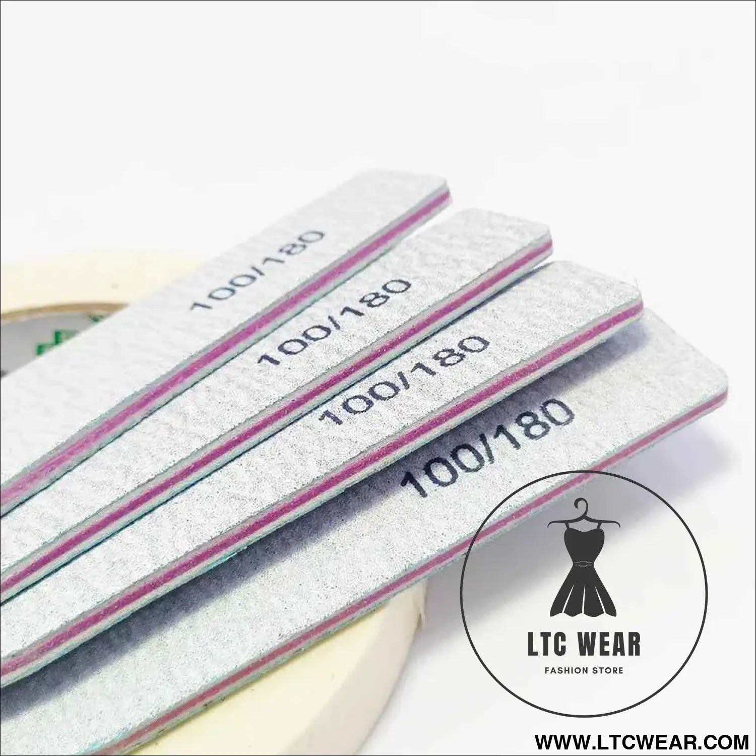 Precision Half Moon Nail File Buffer - 100/180 Grit