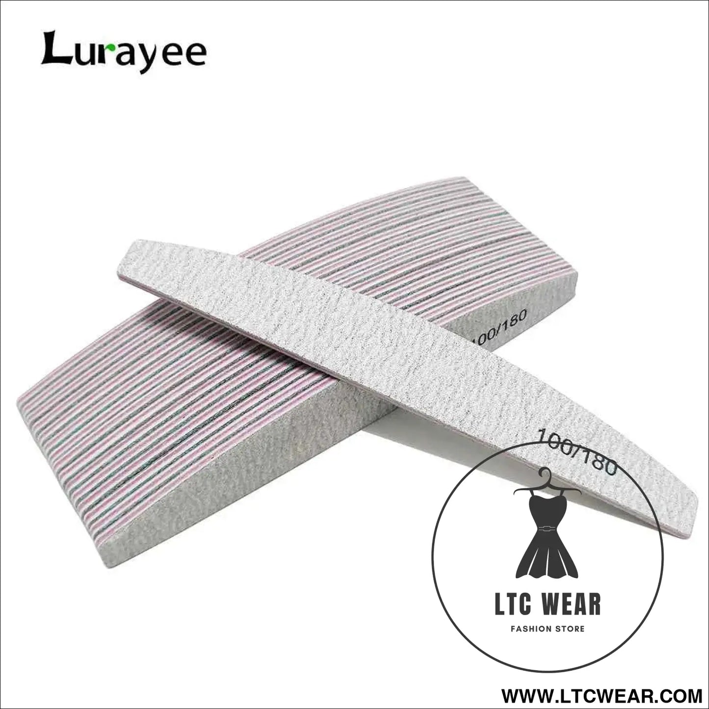 Precision Half Moon Nail File Buffer - 100/180 Grit
