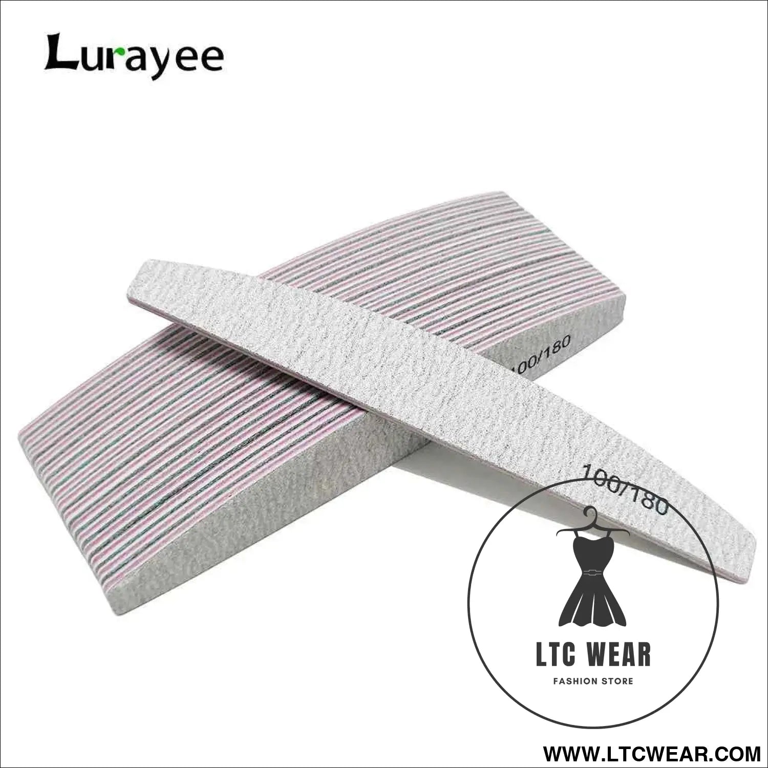 Precision Half Moon Nail File Buffer - 100/180 Grit