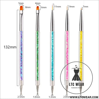 Precision Nail Art Brush Set: 5/20 Pcs for Masterful Designs - L.T.C Wear Online Fashion Store