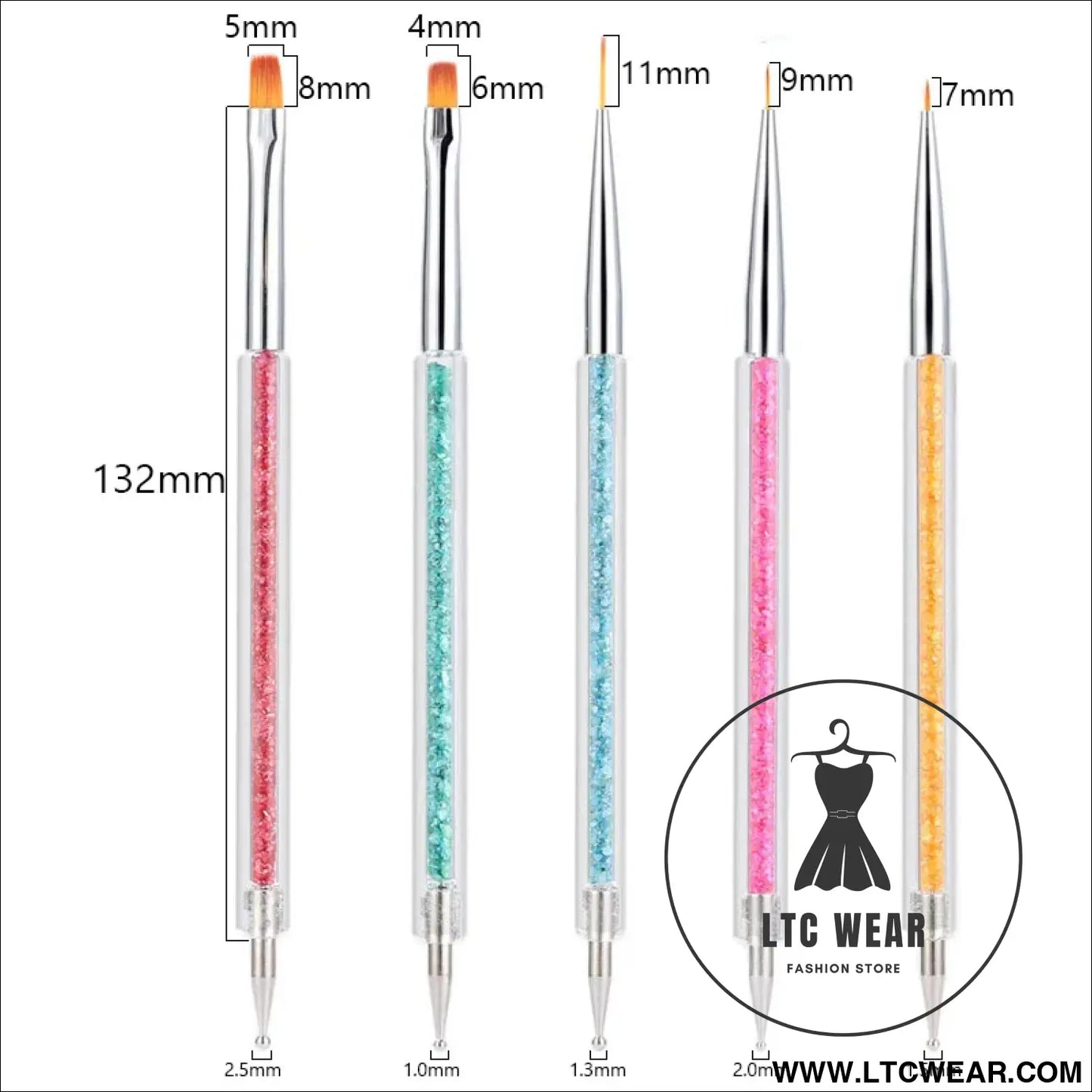 Precision Nail Art Brush Set: 5/20 Pcs for Masterful Designs - L.T.C Wear Online Fashion Store