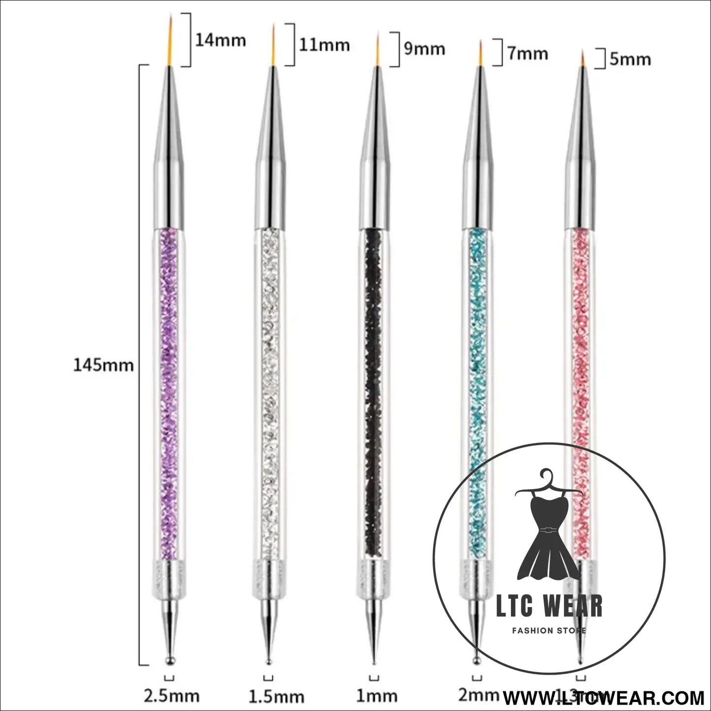Precision Nail Art Brush Set: 5/20 Pcs for Masterful Designs - L.T.C Wear Online Fashion Store