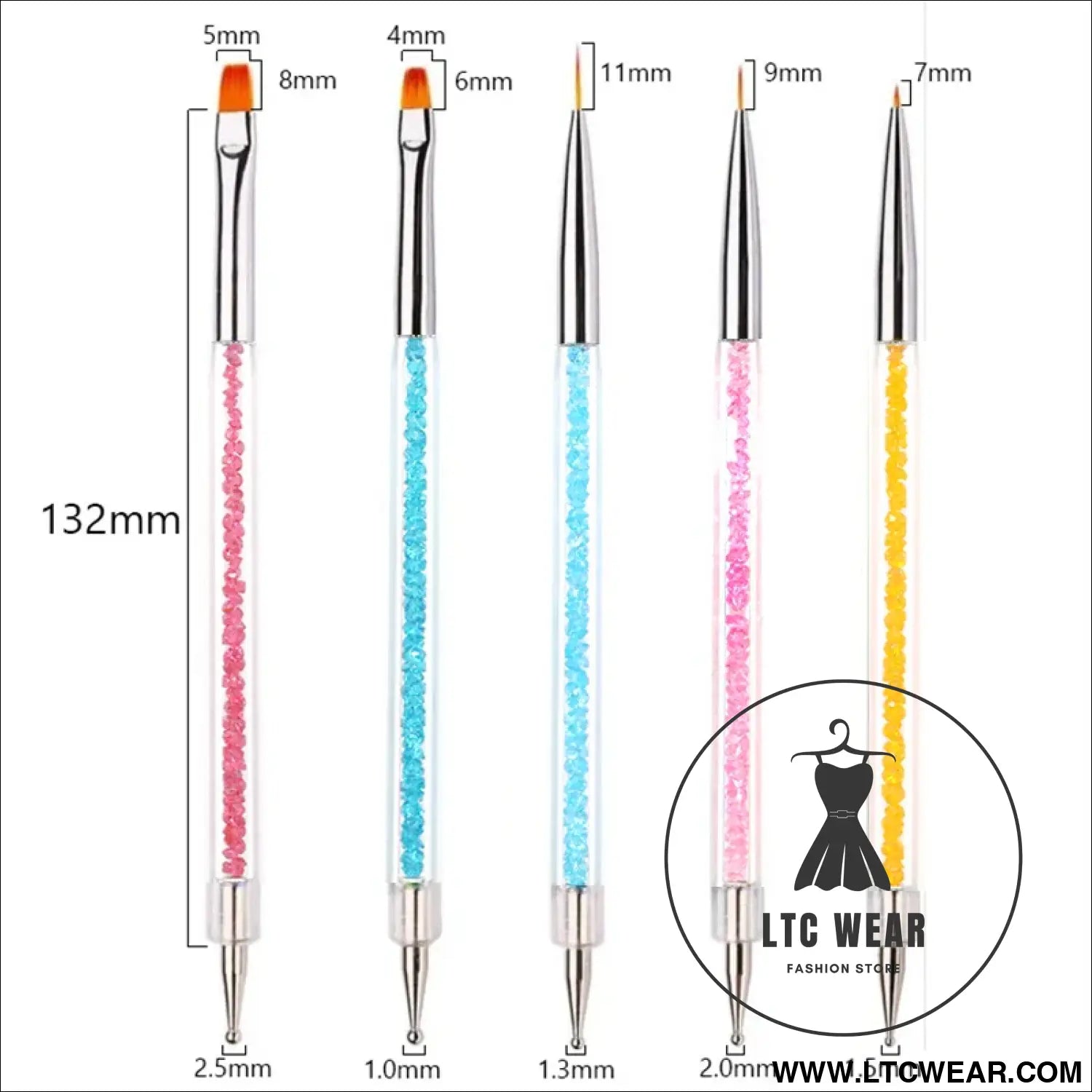 Precision Nail Art Brush Set: 5/20 Pcs for Masterful Designs - L.T.C Wear Online Fashion Store