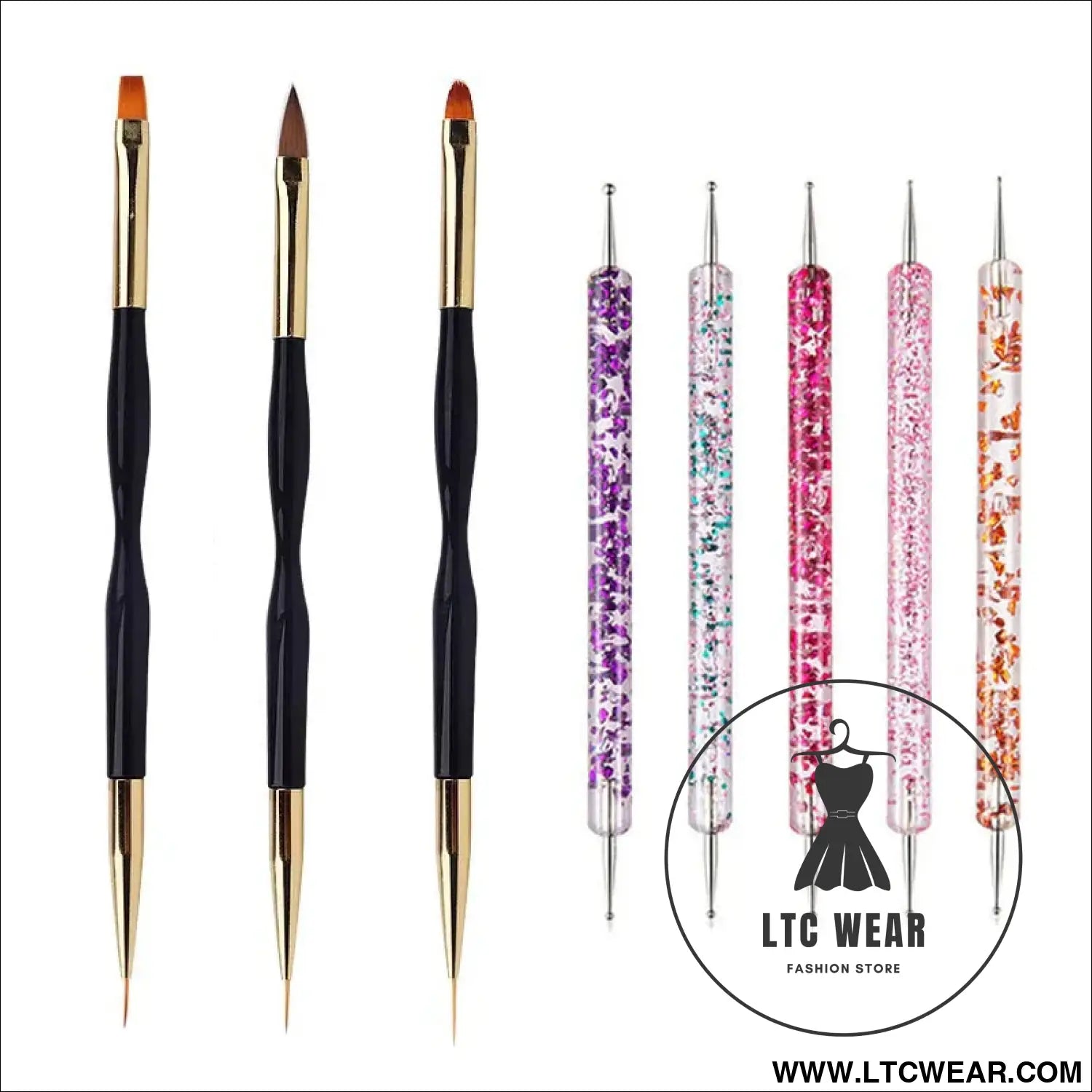 Precision Nail Art Brush Set: 5/20 Pcs for Masterful Designs - L.T.C Wear Online Fashion Store